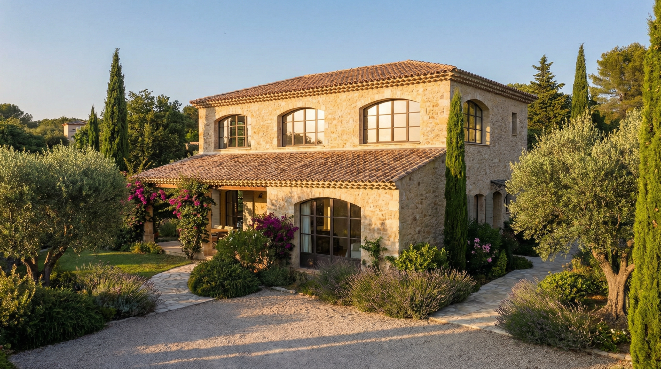 Maison en pierre typique du Var avec jardin méditerranéen — construction et rénovation